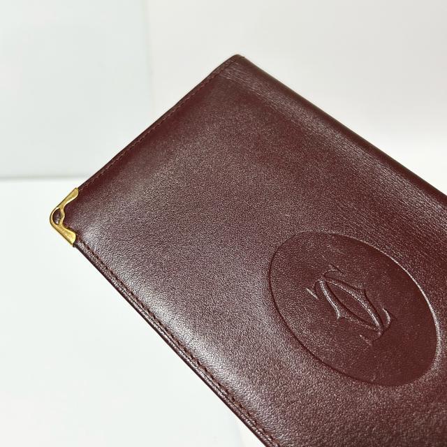 美品 Cartier カルティエ レザー マストライン 二つ折り長財布 ボルドー < ブランド 美品 Cartier カルティエ レザー マストライン 二つ折り長財布 ボルドー < ブランドの
