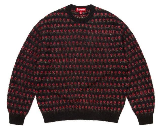 Supreme Flowers Metallic Sweater Black L 