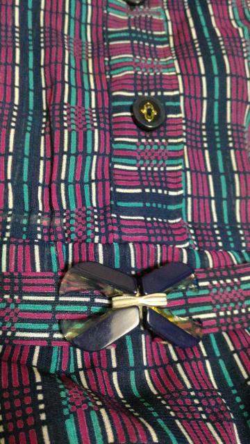 パープル系チェック柄長袖ワンピース XS〜Sサイズ 5〜7号 ベルト付き クラシカル < 女性ファッション パープル系チェック柄長袖ワンピース XS〜Sサイズ 5〜7号 ベルト付き クラシカル < 女性ファッションの