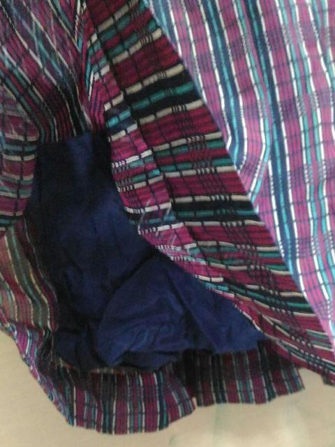 パープル系チェック柄長袖ワンピース XS〜Sサイズ 5〜7号 ベルト付き クラシカル < 女性ファッション パープル系チェック柄長袖ワンピース XS〜Sサイズ 5〜7号 ベルト付き クラシカル < 女性ファッションの