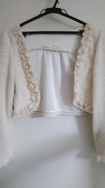 フリル&背面リボン風生成ラメニットボレロ◆クラシカル/姫系◆セット割 < ブランド フリル&背面リボン風生成ラメニットボレロ◆クラシカル/姫系◆セット割 < ブランドの