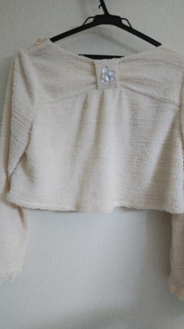 フリル&背面リボン風生成ラメニットボレロ◆クラシカル/姫系◆セット割 < ブランド フリル&背面リボン風生成ラメニットボレロ◆クラシカル/姫系◆セット割 < ブランドの