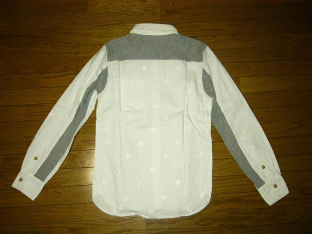 M エム スター刺繍ドット柄シャツ XS 白 ステッチ 長袖☆星TMT < ブランド  M エム スター刺繍ドット柄シャツ XS 白 ステッチ 長袖☆星TMT < ブランドの