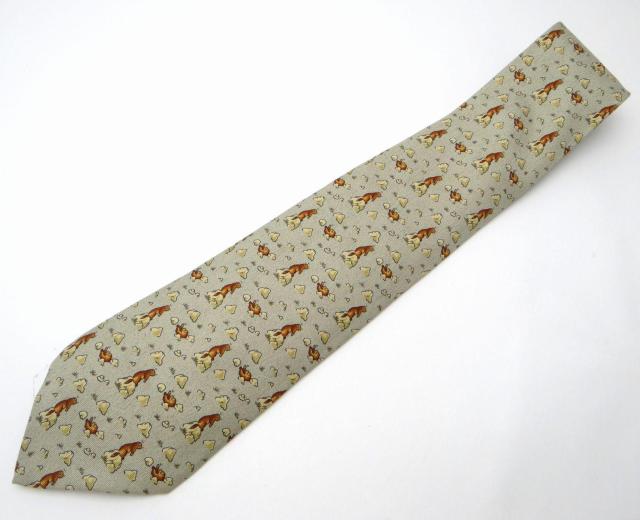 HERMES エルメス メンズ ネクタイ 動物柄 シルク100% グレー系マルチカラー<USED>【送料無料】 < ブランド HERMES エルメス メンズ ネクタイ 動物柄 シルク100% グレー系マルチカラー<USED>【送料無料】 < ブランドの