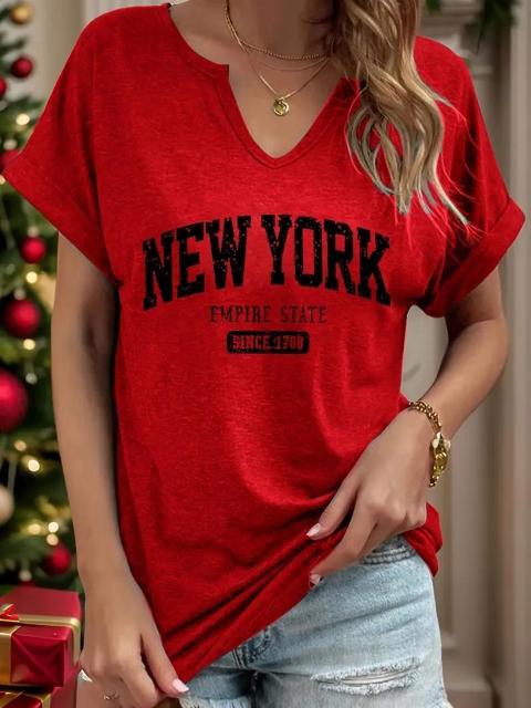 超お買い得990円★レディース ニューヨーク エンパイア レタープリント Tシャツ USAサイズS(日本サイズL相当)レッド < 女性ファッション  超お買い得990円★レディース ニューヨーク エンパイア レタープリント Tシャツ USAサイズS(日本サイズL相当)レッド  < 女性ファッションの