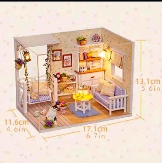 ミニチュアハウス 猫がいるお部屋 DIYキット ドールハウス < ホビー ミニチュアハウス 猫がいるお部屋 DIYキット ドールハウス < ホビーの