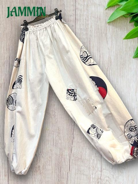 和柄アラジンパンツ アジアン エスニック 男女兼用 和柄 生成 < 女性ファッション 和柄アラジンパンツ アジアン エスニック 男女兼用 和柄 生成 < 女性ファッションの