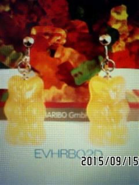 HARIBO・ハリボーベアグミ風チャームイヤリング。イエロー < 女性アクセサリー/時計  HARIBO・ハリボーベアグミ風チャームイヤリング。イエロー  < 女性アクセサリー/時計の