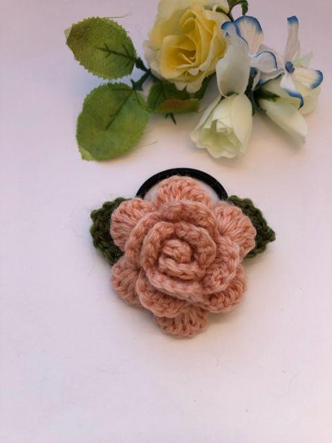 ハンドメイド ヘアゴム 薔薇 ウール ピーチ ガーリー axes好き < 女性ファッション  ハンドメイド ヘアゴム 薔薇 ウール ピーチ ガーリー axes好き  < 女性ファッションの