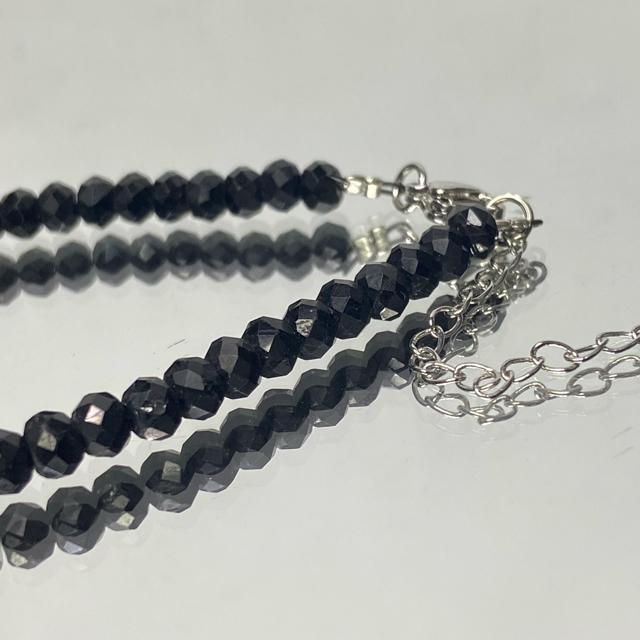 《bracelet》天然石ブラックスピネル 多面カット アジャスター付き < 男性アクセサリー/時計  《bracelet》天然石ブラックスピネル 多面カット アジャスター付き < 男性アクセサリー/時計の