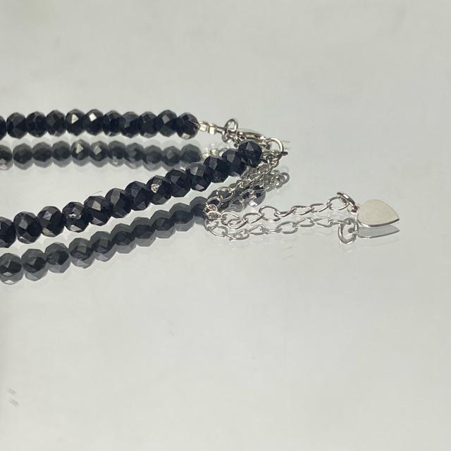 《bracelet》天然石ブラックスピネル 多面カット アジャスター付き < 男性アクセサリー/時計  《bracelet》天然石ブラックスピネル 多面カット アジャスター付き < 男性アクセサリー/時計の