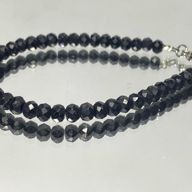 《bracelet》天然石ブラックスピネル 多面カット アジャスター付き < 男性アクセサリー/時計  《bracelet》天然石ブラックスピネル 多面カット アジャスター付き < 男性アクセサリー/時計の