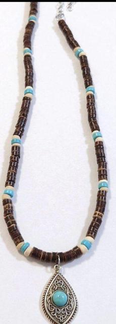 ココナッツターコイズネックレス☆メンズ・レディースネックレス   夏ネックレス   ターコイズネックレス  ウッドネックレス < 女性アクセサリー/時計  ココナッツターコイズネックレス☆メンズ・レディースネックレス   夏ネックレス   ターコイズネックレス  ウッドネックレス < 女性アクセサリー/時計の