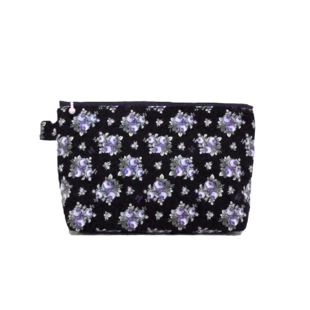 【21p幅】◆ANNA SUI◆アナスイ◆紫薔薇×黒地◆ファスナーポーチ < 女性ファッション 【21p幅】◆ANNA SUI◆アナスイ◆紫薔薇×黒地◆ファスナーポーチ < 女性ファッションの