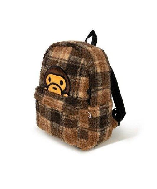 BABY MILO FAUX FUR CHECK MEDIUM BACKPACK^xr[}CtFCNt@[`FbNobNpbN  uh 