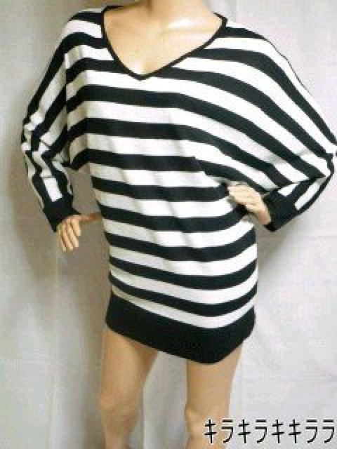 【CECIL McBEE/セシルマクビー】ボーダー柄ラメ入★ドルマンニットワンピ < ブランド 【CECIL McBEE/セシルマクビー】ボーダー柄ラメ入★ドルマンニットワンピ < ブランドの