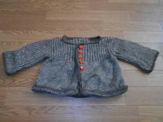 子供服★ハンドメイド 毛糸のコート 茶色 < キッズ/ベビー  子供服★ハンドメイド 毛糸のコート 茶色  < キッズ/ベビーの