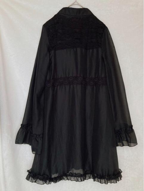 長袖 シースル チュールレース ブラウス ワンピース ロング カーディガン M N2m < 女性ファッション  長袖 シースル チュールレース ブラウス ワンピース ロング カーディガン M N2m < 女性ファッションの