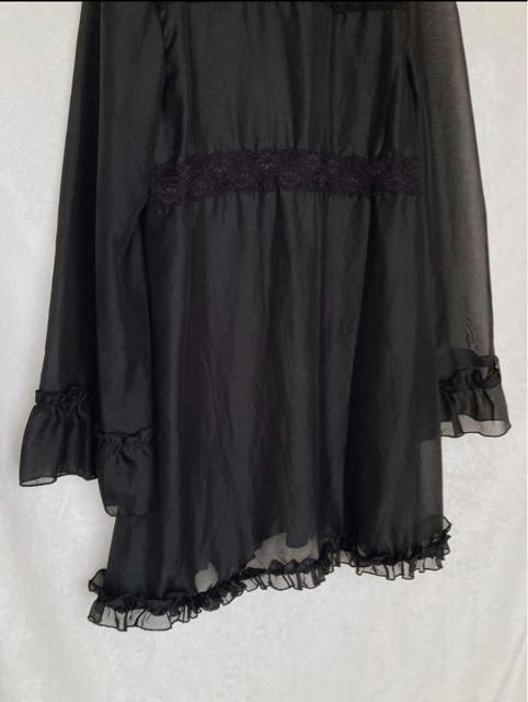 長袖 シースル チュールレース ブラウス ワンピース ロング カーディガン M N2m < 女性ファッション  長袖 シースル チュールレース ブラウス ワンピース ロング カーディガン M N2m < 女性ファッションの