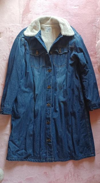 ★お洒落ゆったり可愛い♪裏地ボア軽量ふかふか暖か柔らか♪長袖ウォッシュドブルーデニムロングコート < 女性ファッション  ★お洒落ゆったり可愛い♪裏地ボア軽量ふかふか暖か柔らか♪長袖ウォッシュドブルーデニムロングコート < 女性ファッションの