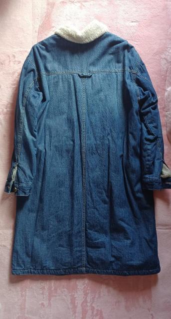 ★お洒落ゆったり可愛い♪裏地ボア軽量ふかふか暖か柔らか♪長袖ウォッシュドブルーデニムロングコート < 女性ファッション  ★お洒落ゆったり可愛い♪裏地ボア軽量ふかふか暖か柔らか♪長袖ウォッシュドブルーデニムロングコート < 女性ファッションの