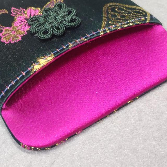 ちりめん ミニミラー ケース付き グリーン 手鏡 < 女性ファッション ちりめん ミニミラー ケース付き グリーン 手鏡 < 女性ファッションの