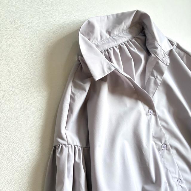 ◆美品◆セレクトショップ購入◆ボリューム袖ドロストシャツジャケット◆ライトグレー < 女性ファッション ◆美品◆セレクトショップ購入◆ボリューム袖ドロストシャツジャケット◆ライトグレー < 女性ファッションの