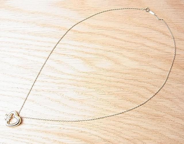 正規品美品ティファニー ハートリボンネックレス K18(750)xスターリングシルバー925 < ブランド 正規品美品ティファニー ハートリボンネックレス K18(750)xスターリングシルバー925 < ブランドの