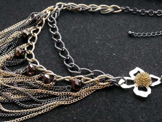 新品 アンティーク調花チェーンドレスネックレス < 女性アクセサリー/時計  新品 アンティーク調花チェーンドレスネックレス < 女性アクセサリー/時計の