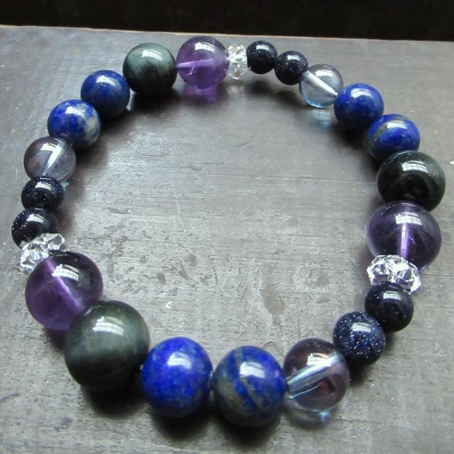 アメジストxホークアイxラピスラズリxコスモオーラ 天然石 < 女性アクセサリー/時計 アメジストxホークアイxラピスラズリxコスモオーラ 天然石 < 女性アクセサリー/時計の