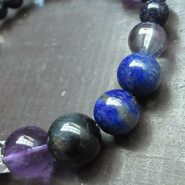 アメジストxホークアイxラピスラズリxコスモオーラ 天然石 < 女性アクセサリー/時計 アメジストxホークアイxラピスラズリxコスモオーラ 天然石 < 女性アクセサリー/時計の