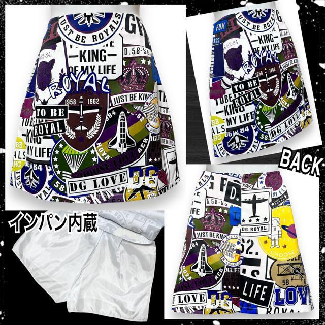 【新品】インパン内蔵☆ロゴマーク柄ミニスカート/パープル系 < 女性ファッション  【新品】インパン内蔵☆ロゴマーク柄ミニスカート/パープル系  < 女性ファッションの