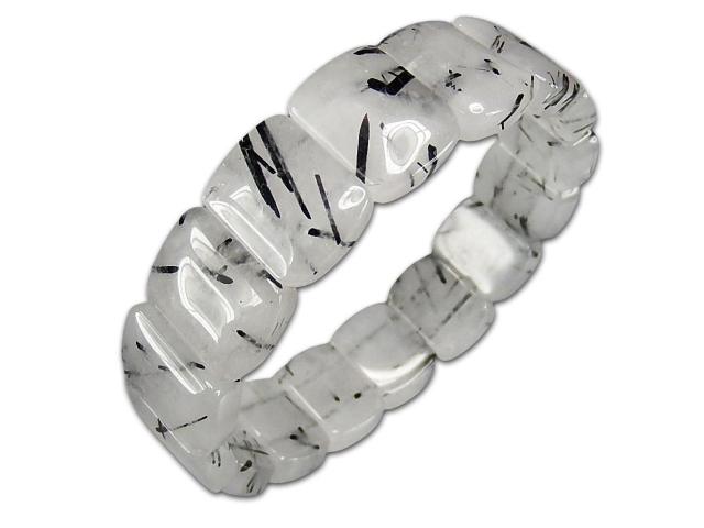 ブラックルチルクォーツミルキー天然石バングルブレスレット縦16mm強 < 女性アクセサリー/時計 ブラックルチルクォーツミルキー天然石バングルブレスレット縦16mm強 < 女性アクセサリー/時計の