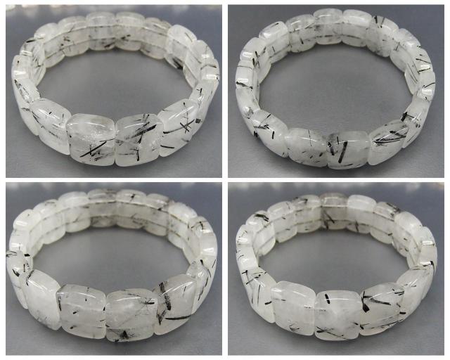 ブラックルチルクォーツミルキー天然石バングルブレスレット縦16mm強 < 女性アクセサリー/時計 ブラックルチルクォーツミルキー天然石バングルブレスレット縦16mm強 < 女性アクセサリー/時計の