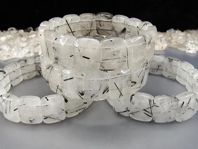 ブラックルチルクォーツミルキー天然石バングルブレスレット縦16mm強 < 女性アクセサリー/時計 ブラックルチルクォーツミルキー天然石バングルブレスレット縦16mm強 < 女性アクセサリー/時計の