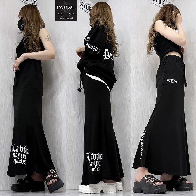 NEW最新XL94丈【Dealivez】クロスチェーンロゴ マキシスカート ALL刺繍 ポケット付  ロンスカ < 女性ファッション  NEW最新XL94丈【Dealivez】クロスチェーンロゴ マキシスカート ALL刺繍 ポケット付  ロンスカ < 女性ファッションの