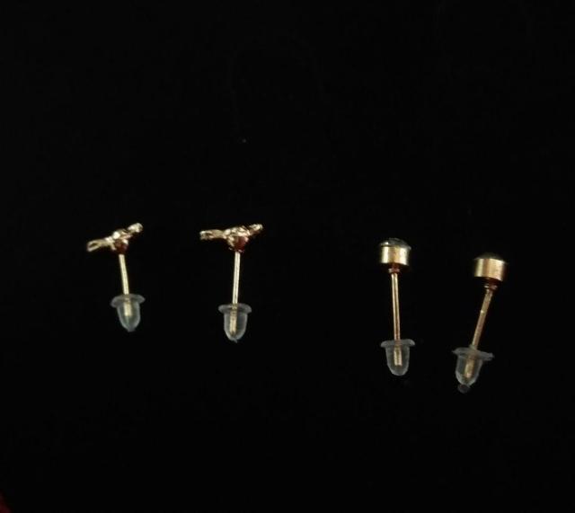 未使用 ピアス2点セット 小さめ クリアストーン 羽 ゴールドピアス < 女性アクセサリー/時計 未使用 ピアス2点セット 小さめ クリアストーン 羽 ゴールドピアス < 女性アクセサリー/時計の