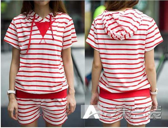 人気☆NEW☆ボーダーP上下セット☆RED < 女性ファッション  人気☆NEW☆ボーダーP上下セット☆RED < 女性ファッションの