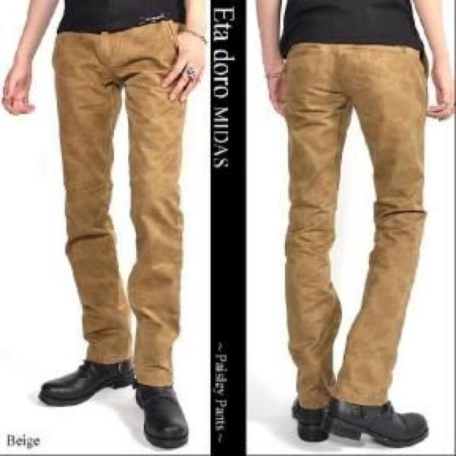 【Eta doro MIDAS/エタドーロミダス】お兄.ロック.ホスト系♪ペイズリー総柄パンツ チノパン ベージュ < ブランド 【Eta doro MIDAS/エタドーロミダス】お兄.ロック.ホスト系♪ペイズリー総柄パンツ チノパン ベージュ < ブランドの