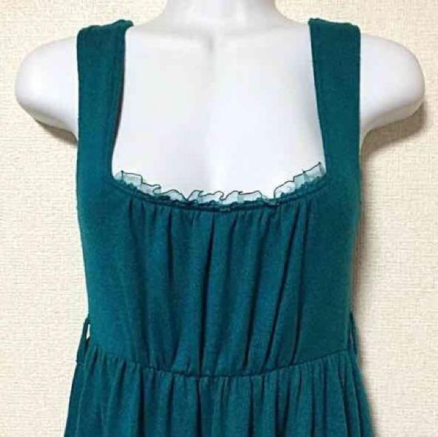 【新品/MariaLuiza】胸元オーガンジーフリルニットソーワンピ < 女性ファッション  【新品/MariaLuiza】胸元オーガンジーフリルニットソーワンピ < 女性ファッションの