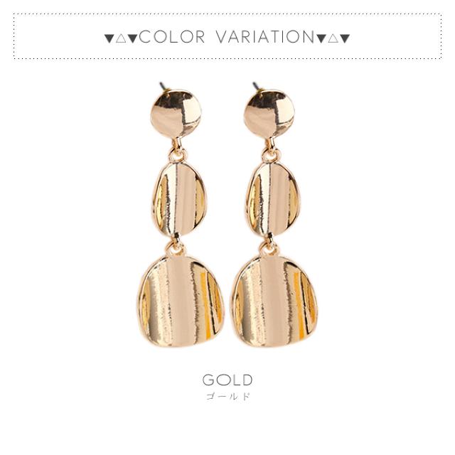 限定390円セール★新作 三つメタルプレートピアス ゴールド < 女性アクセサリー/時計  限定390円セール★新作 三つメタルプレートピアス ゴールド < 女性アクセサリー/時計の