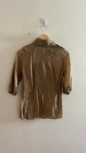 RNA min アールエヌエー シワ加工 七分袖 長袖シャツ ブラウン 茶 M < ブランド  RNA min アールエヌエー シワ加工 七分袖 長袖シャツ ブラウン 茶 M < ブランドの