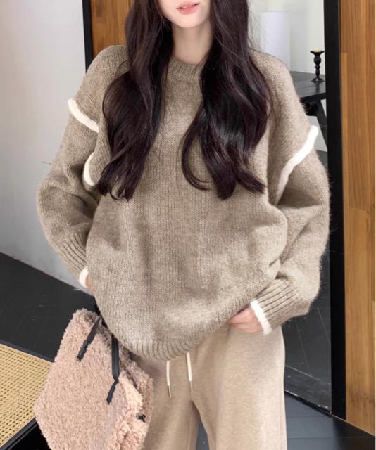 送料無料 新品 ゆったりニットトップスラウンドネック冬服 < 女性ファッション  送料無料 新品 ゆったりニットトップスラウンドネック冬服 < 女性ファッションの