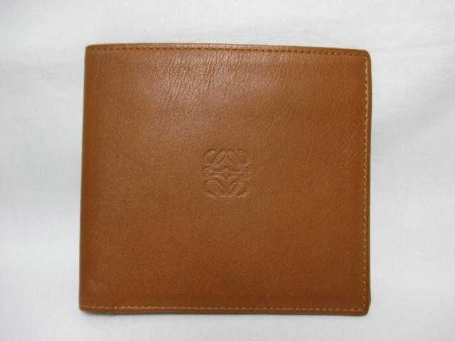 美品 LOEWE ロエベ 二つ折り札入れ財布 レザー ブラウン(キャメル) 中古本物 < ブランド 美品 LOEWE ロエベ 二つ折り札入れ財布 レザー ブラウン(キャメル) 中古本物 < ブランドの