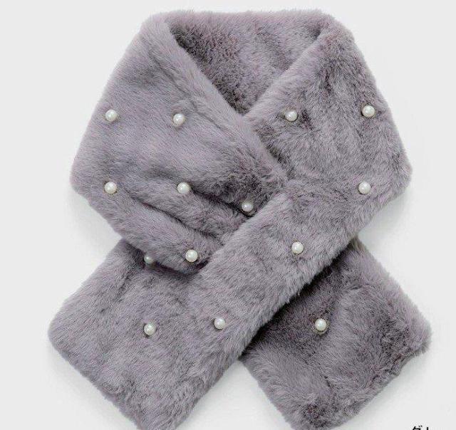 GLAY パール付き マフラー < 女性ファッション GLAY パール付き マフラー < 女性ファッションの