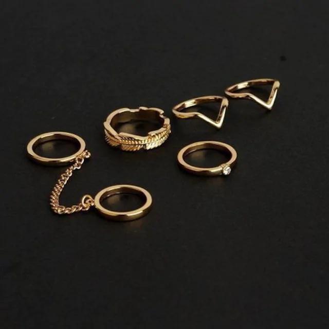 今回のみ400円★チェーン6点セット指輪 合金・リング < 女性アクセサリー/時計 今回のみ400円★チェーン6点セット指輪 合金・リング < 女性アクセサリー/時計の