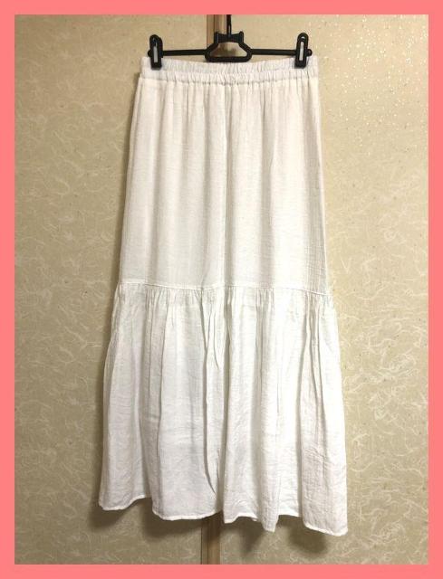 ☆超美品☆サラサラ涼感♪楊柳レーヨンフレアロングスカートL白☆ < 女性ファッション ☆超美品☆サラサラ涼感♪楊柳レーヨンフレアロングスカートL白☆ < 女性ファッションの