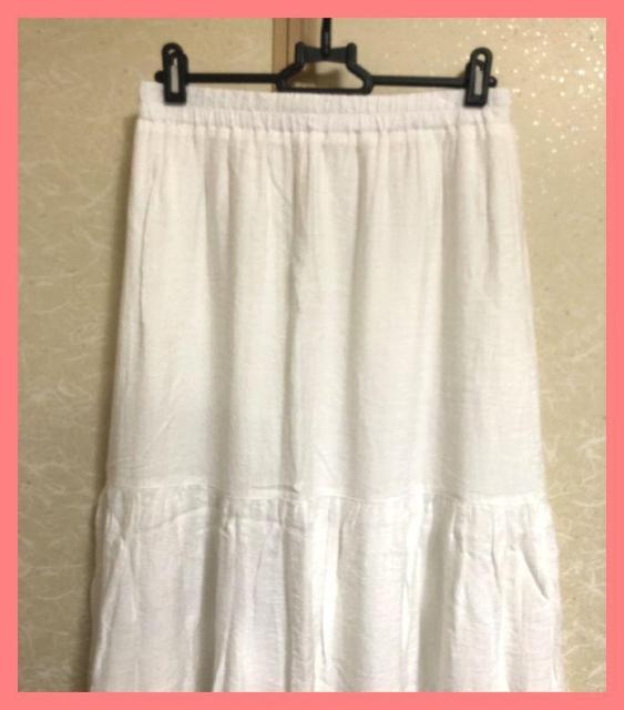 ☆超美品☆サラサラ涼感♪楊柳レーヨンフレアロングスカートL白☆ < 女性ファッション ☆超美品☆サラサラ涼感♪楊柳レーヨンフレアロングスカートL白☆ < 女性ファッションの