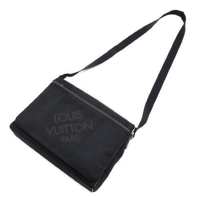 ◆ 本物 美品 ◆ LV ルイヴィトン 希少 ダミエジェアン ノワール メサジェNM ショルダーバッグ ブラック 黒 M93225 < ブランド  ◆ 本物 美品 ◆ LV ルイヴィトン 希少 ダミエジェアン ノワール メサジェNM ショルダーバッグ ブラック 黒 M93225 < ブランドの