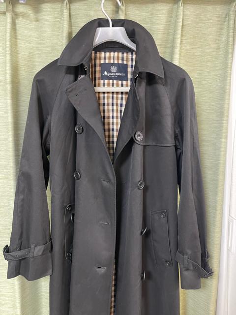 Aquascutum �g�����`�R�[�g �� ���f�B�[�X�@�A�N�A�X�L���[�^���@�R�[�g�T�C�YM  �u���b�N �g�����`�R�[�g �C���O�����h �� �u�����h�� 